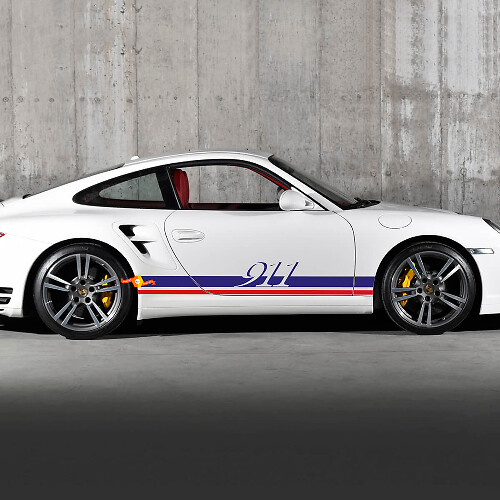 Paar Porsche 911 Side Decal Rocker Panel Stripes Türen Kit Aufkleber 2 Farben
