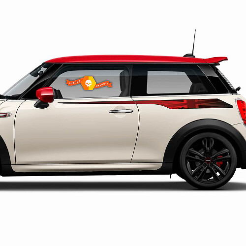 Paar Union Jack Seitenstreifen Tür oben für F56 Mini Cooper S Flagge Aufkleber Aufkleber Grafiken
