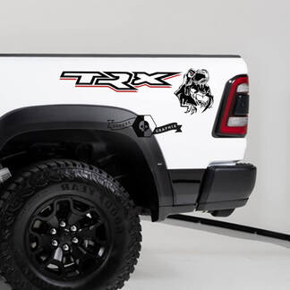 Paar Dodge Ram TRX 2020 - 2023 TRX Eating Raptor Bed Side Aufkleber Truck Vinyl Grafik 2 Farben
