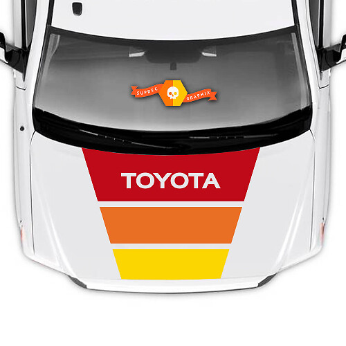 Retro Dreifarbige Motorhauben-Streifen Vinyl-Aufkleber für Toyota Tundra 2014-2027