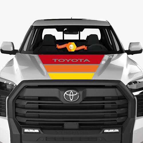 Retro Streifen Motorhauben-Vinylaufkleber für Toyota Tundra 2023-2026