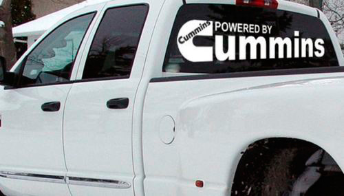 POWERED BY Cummins Power Ram Heckscheibe 4 x 4 Vinyl Aufkleber Aufkleber für Dodge