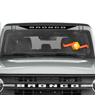 Vinyl-Aufkleber mit Bronco-Logo über dem Windschutzscheibenbanner

