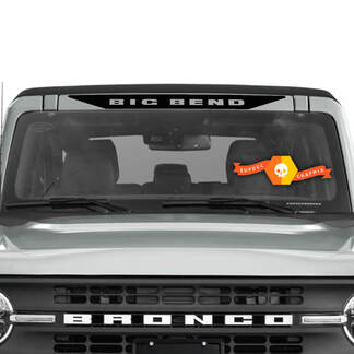 Vinyl-Aufkleber mit Bronco Big Bend-Logo über dem Windschutzscheiben-Banner
