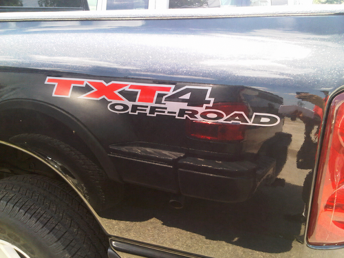 TXT4 Off Road Outline Lettering Pair Ladeflächenseite Vinylaufkleber für Dodge Dakota TRX4