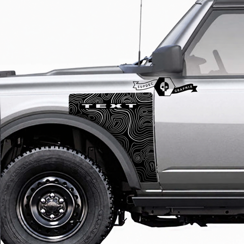 Topografische Karte Everglades Stil Seitenpaneel Vinyl Aufkleber Grafikset Paar für Musclecar horse 13000