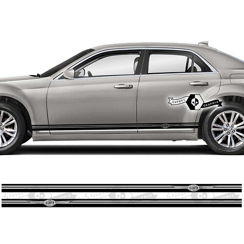 Paar Chrysler 300 Rocker Panel Graphics Strip Vinyl Aufkleber Aufkleber
