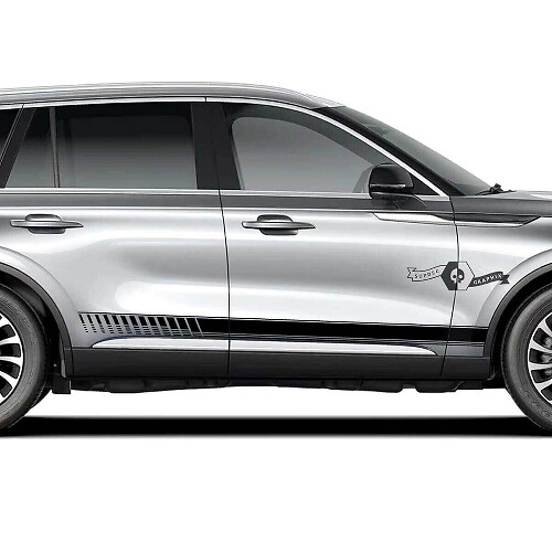 2 x Türen Streifen Schweller Seitenlinien Vinyl Aufkleber Grafiken Sticker für Lincoln 2023 Aviator