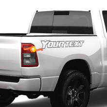 Benutzerdefinierte Textumriss Bettseiten-Vinylaufkleber für Dodge Ram 1500_2