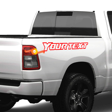 Benutzerdefinierte Textumriss Bettseiten-Vinylaufkleber für Dodge Ram 1500_3