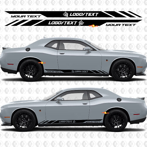 Individuelle Wildcat-Stil Streifen Schweller Vinyl-Aufkleber für Dodge Challenger