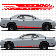 Individuelle Wildcat-Stil Streifen Schweller Vinyl-Aufkleber für Dodge Challenger_2