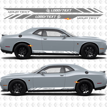 Individuelle Wildcat-Stil Streifen Schweller Vinyl-Aufkleber für Dodge Challenger_3