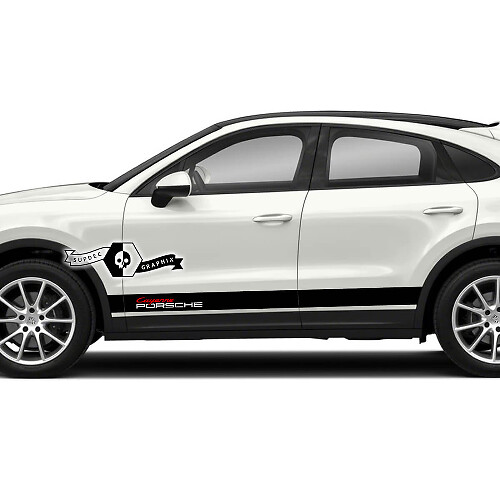 2x Porsche 2023 Porsche Cayenne Rocker Panel Seitenstreifen Türen Aufkleber Aufkleber 2 Farben
