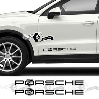 2x Porsche 2023 Porsche Cayenne Logo Türaufkleber

