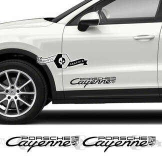 2x Porsche 2023 Porsche Cayenne Logo Türaufkleber
