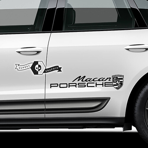 2x Porsche 2023 Porsche Macan Logo Türaufkleber
