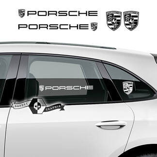 2x Porsche 2023 Porsche Cayenne Macan Fenster Logo Vinyl Aufkleber Aufkleber Aufkleber
