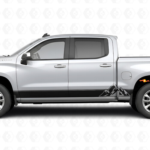 Layered Peaks Tür- & Schweller-Vinylstreifen für Chevrolet Silverado 1500 T1XX 2019-2026