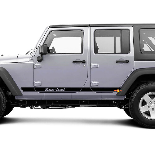 Paar Jeep Wrangler Retro-Aufkleber über die gesamte Fahrzeuglänge, Seitentüren nach unten, Grafiken für Wrangler JK 2 oder 4 Türen
 1