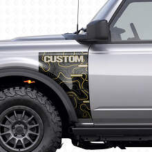 Topografische Karte Kotflügel Vinylaufkleber für Musclecar Pferd Badlands_4