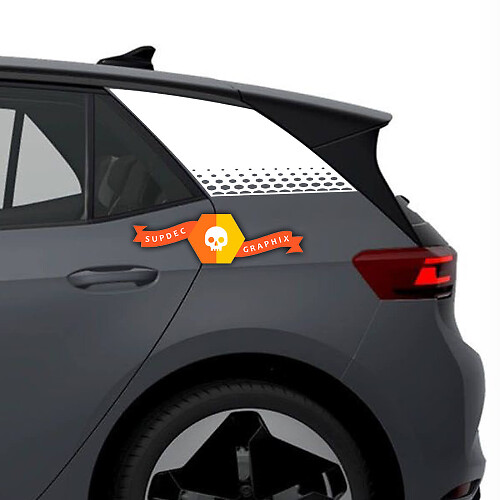 Blackout mit perforiertem Seitenteil-Vinylaufkleber-Kit für Volkswagen ID.3
