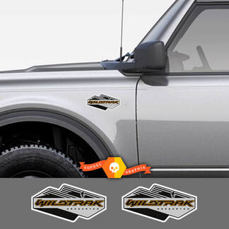 2 neue Ford Bronco Wildtrak Mountains Aufkleber Vinyl Emblem Aufkleber Streifen für Ford Bronco
