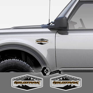 2 neue Ford Bronco Wildtrak Mountains Aufkleber Vinyl Emblem Sasquatch Aufkleber Streifen für Ford Bronco
