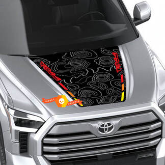 Hood Topographic Map TRD 4X4 Off Road Wrap Aufkleber für Toyota Tundra Dritte Generation XK70 2021 - up Sticker Graphics SupDec Design
