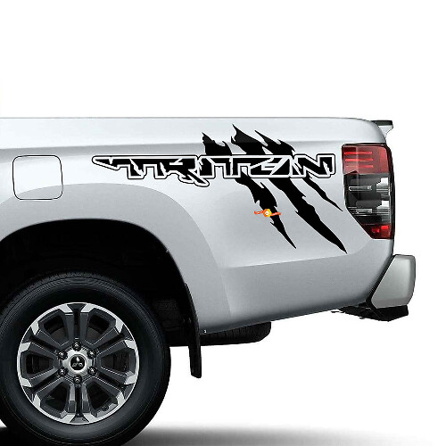 Seitenbett-Krallen-Kratzer Raptor Style Vinyl Aufkleber Set für Mitsubishi Triton
