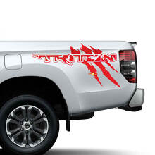 Seitenbett-Krallen-Kratzer Raptor Style Vinyl Aufkleber Set für Mitsubishi Triton
 3