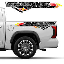 Topografische Karte Motorhaube Kofferraum Heckklappe Vinyl Aufkleber Set für Toyota Tundra XK70 2021+ 3