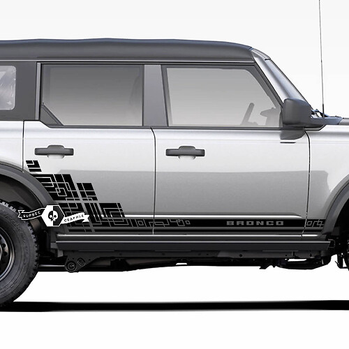 Paar seitliche geometrische Grafik-Spritzaufkleber für Türen für Ford Bronco 2021, 2022, 2023
