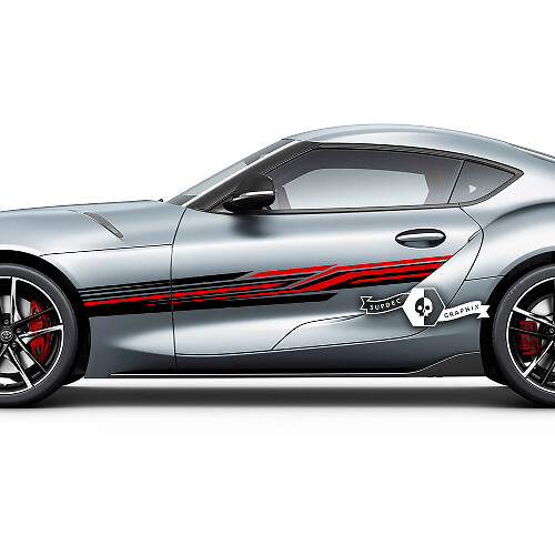 Toyota Supra MKV A90 A91 Türen Seite 2 Farben Racing Stripes Grafikaufkleber Aufkleber
