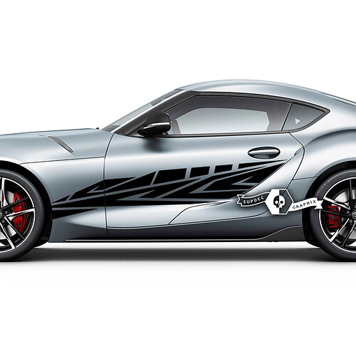 Toyota Supra MKV A90 A91 Doors Side Abstract Racing Graphics Decals Sticker
