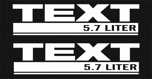 5,7 Liter Individuelle Text-Motorhauben-Vinylaufkleber – Paar