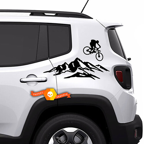Paar Jeep Renegade Vinyl-Aufkleber für Bett, Mountainbike, Rückseite, Aufkleber
