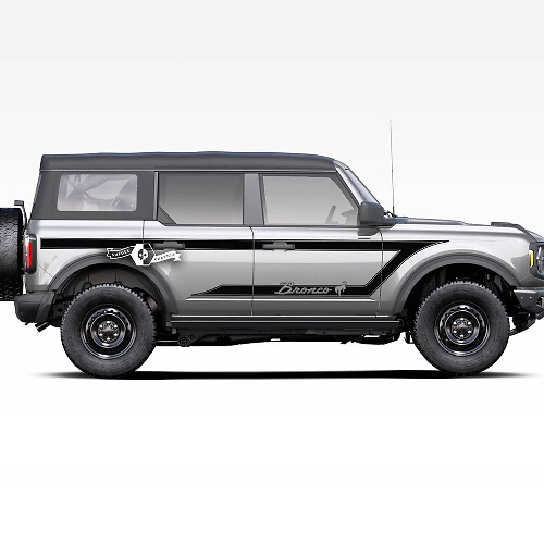 Paar Doors Up Side Stripes Aufkleber Old School Retro Seitenaufkleber für Ford Bronco 2021 2022 2023
