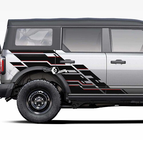 Seitentür- und Ladeflügel geometrische Spritzschutz-Grafikaufkleber 3 für Musclecar horse