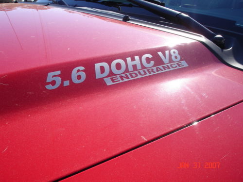 5,6L DOHC V8 ENDURANCE Hauben-Vinylaufkleber für Nissan Titan