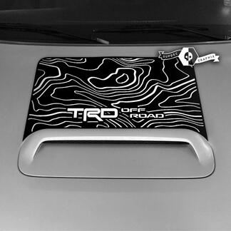 Toyota 4runner TRD Hood Scoop Aufkleber grafische topografische Karte 2 Farben 2020 2021 2022 2023
