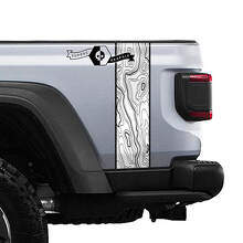 Jeep Gladiator JT Rubicon Mojave Topografische Karte, Vinyl-Grafik mit Streifen auf der Rückseite
 2