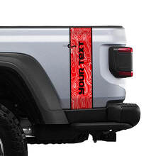 Individuelle Schriftzug Topografische Karte Rückseite Streifen Vinyl Grafiken 3 Farben für Jeep Gladiator 3