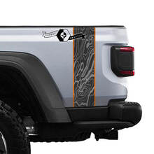 Jeep Gladiator Logo Topografische Karte Rückseite Mojave Stripe Vinyl Graphics 3 Farben
 2