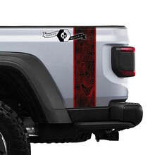 Jeep Gladiator Logo Topografische Karte Rückseite Mojave Stripe Vinyl Graphics 2 Farben
 2