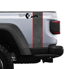 Jeep Gladiator Topografische Karte, Vinylgrafiken auf der Rückseite, 3 Farben
 2