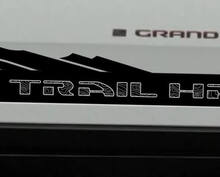Paar Jeep Grand Cherokee SRT TrackHawk oder Trailhawk Side Rocker Panel Mountain Topographic Map Logo Vinyl Aufkleber Aufkleber Grafik
 2
