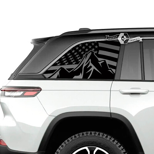 USA-Flagge Berg Seitenfenster Vinyl-Aufkleber für Jeep Grand Cherokee SRT & Trackhawk
