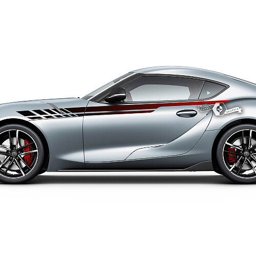 Doppelter Farbverlauf Streifen Seiten Vinyl Aufkleber für Toyota Supra 2020-2026