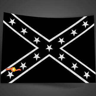General Lee Flag States of America 48 Zoll x 32 Zoll Einfarbiger Vinyl-Aufkleber
